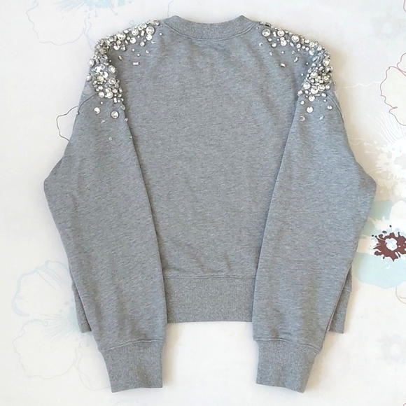 Miumiu  crystal-embellished cropped sweatshirt - Picture 7 of 16